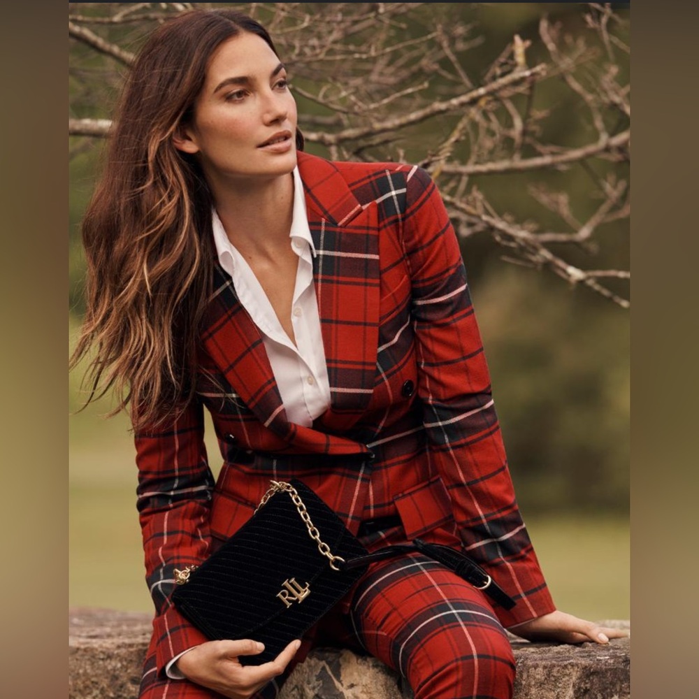 LAUREN Ralph Lauren Women’s  Red Plaid Blazer size 4